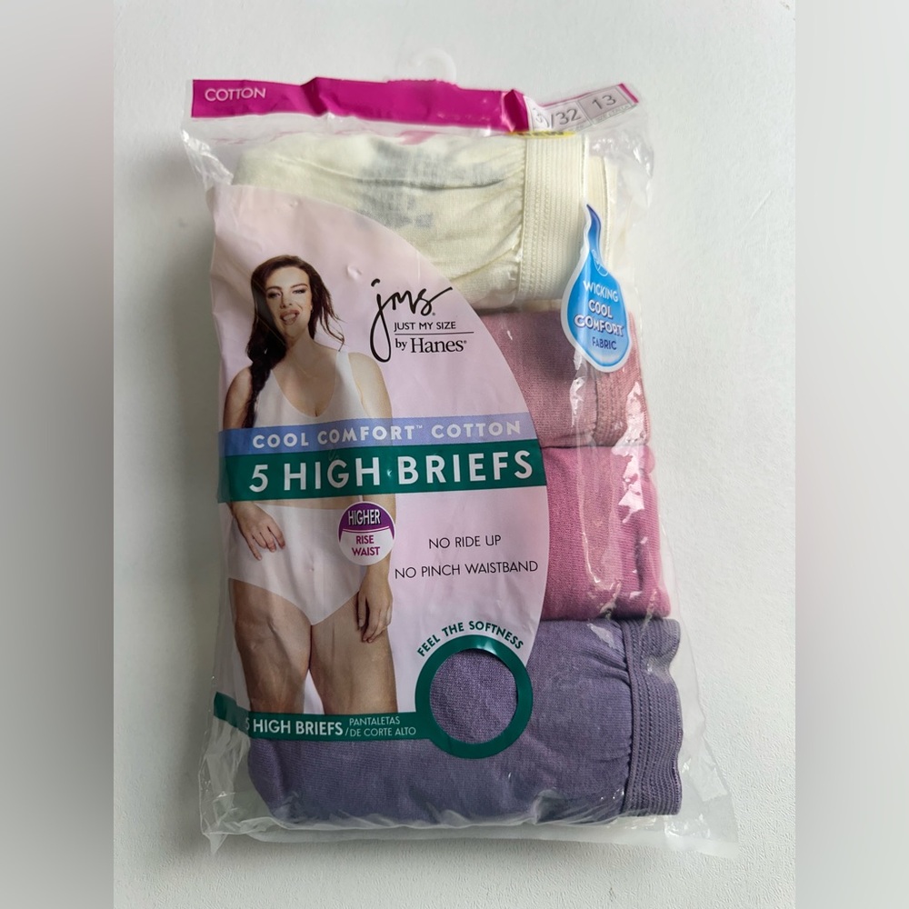 Just My Size by Hanes 4-Pack High‎ Briefs - four different colors